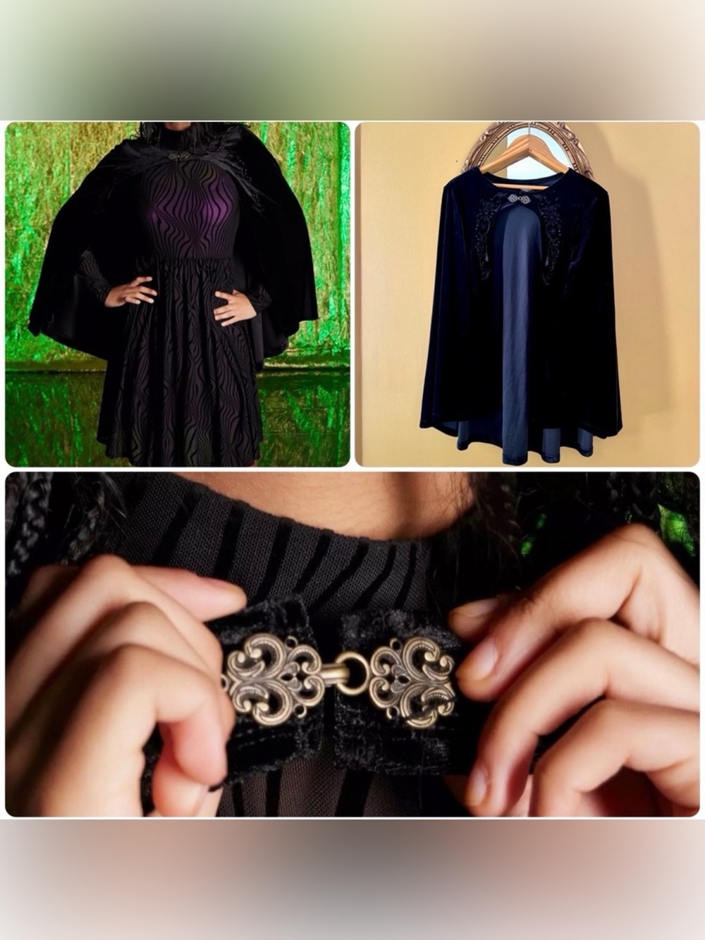 Wicked Movie Black Velvet Cape Topper Hot Topic Universal Studios Plus Sz 2X